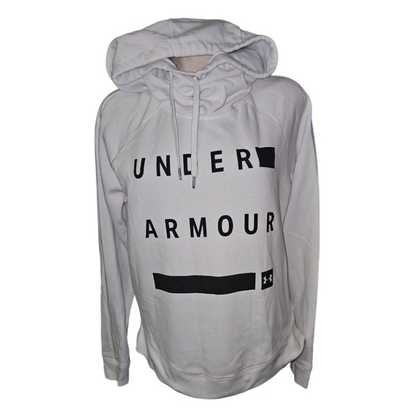 Under Armour scoop neck hoodie white Large Sporty Athletic Gorpcore - Picture 1 of 8